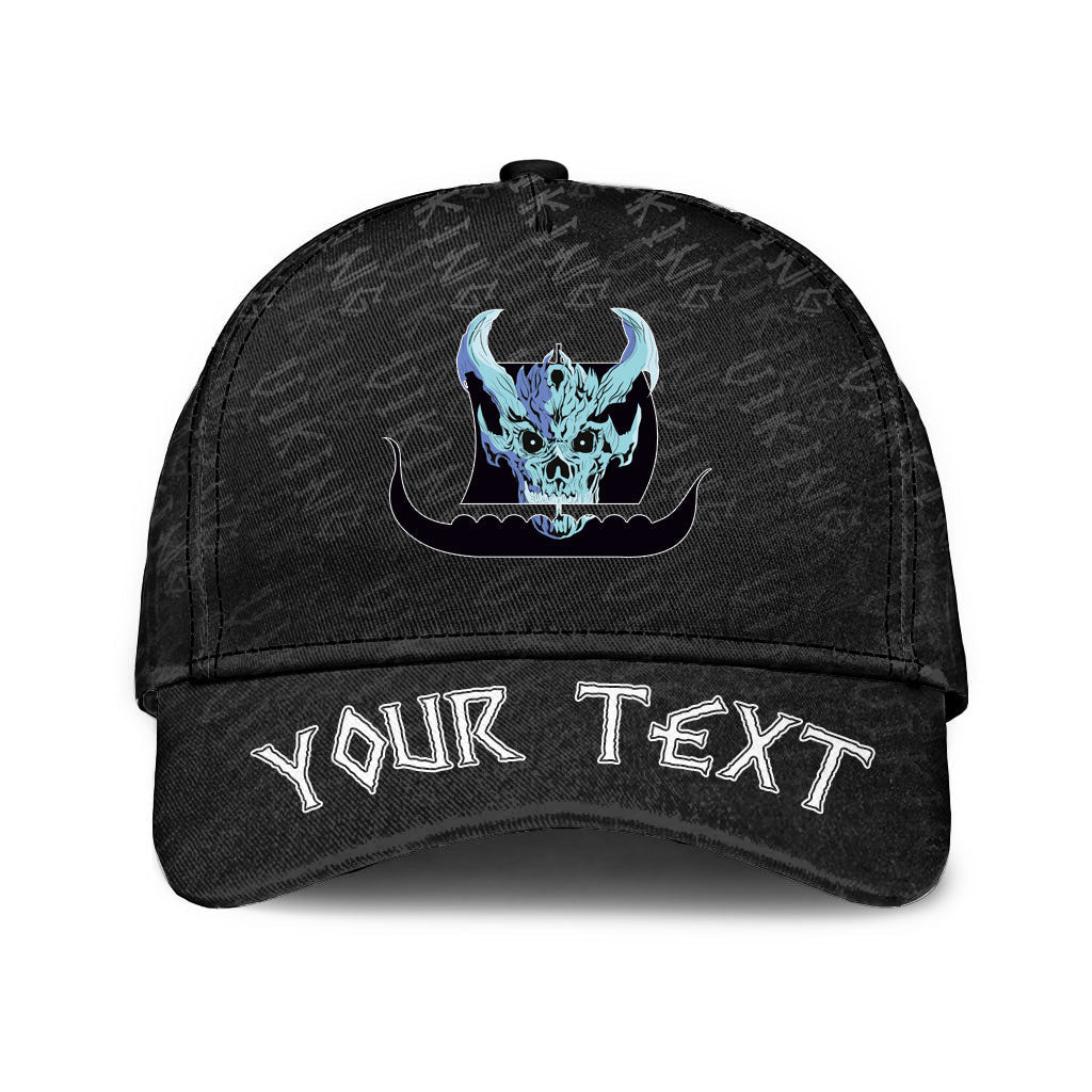 Viking Classic Cap (Custom) Ship Silhouette With White Skull Classic Cap RLT12 Trucker Hats Custom Hats Gifts For Men & Women