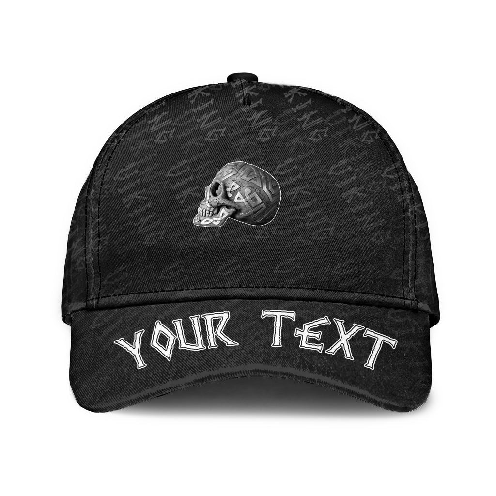 Viking Classic Cap (Custom) Silver Plaster Skull Left Side Isolated Classic Cap RLT12 Trucker Hats Custom Hats Gifts For Men & Women