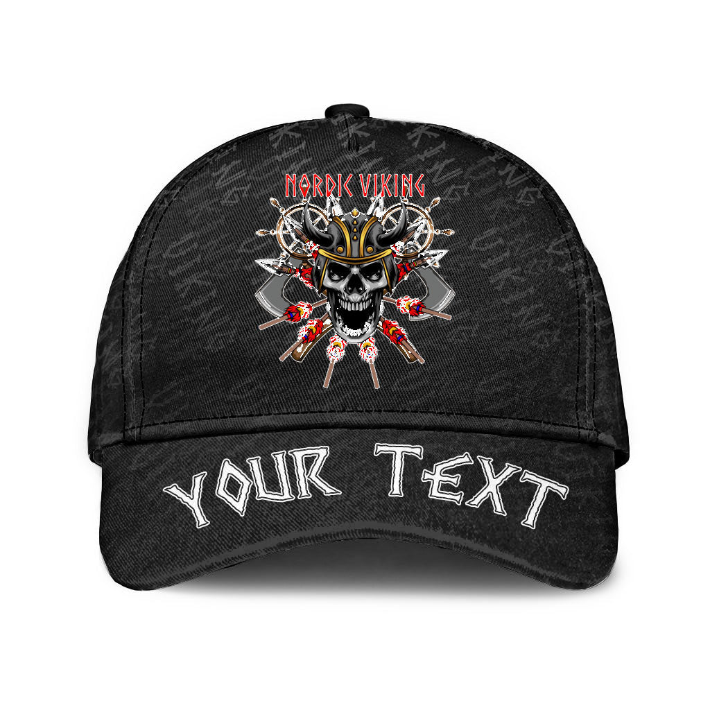 Viking Classic Cap (Custom) Skull and Hammers Classic Cap RLT12 Trucker Hats Custom Hats Gifts For Men & Women