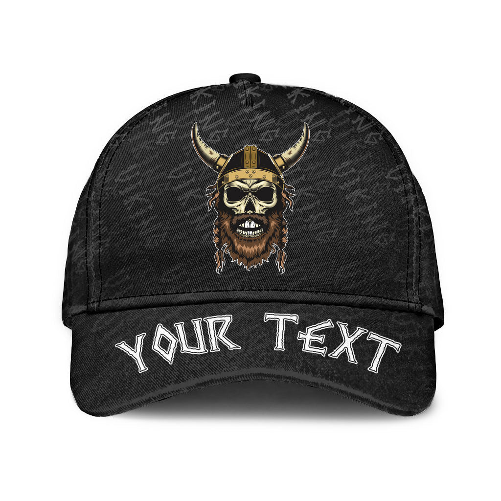 Viking Classic Cap (Custom) Skull With Engraving Ornament Classic Cap RLT12 Trucker Hats Custom Hats Gifts For Men & Women