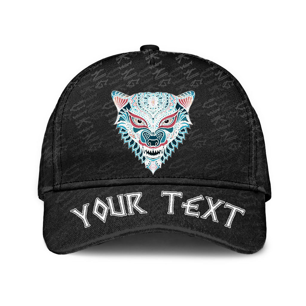 Viking Classic Cap (Custom) Stylized Wolf In Ethnic Dark Background Classic Cap RLT12 Trucker Hats Custom Hats Gifts For Men & Women