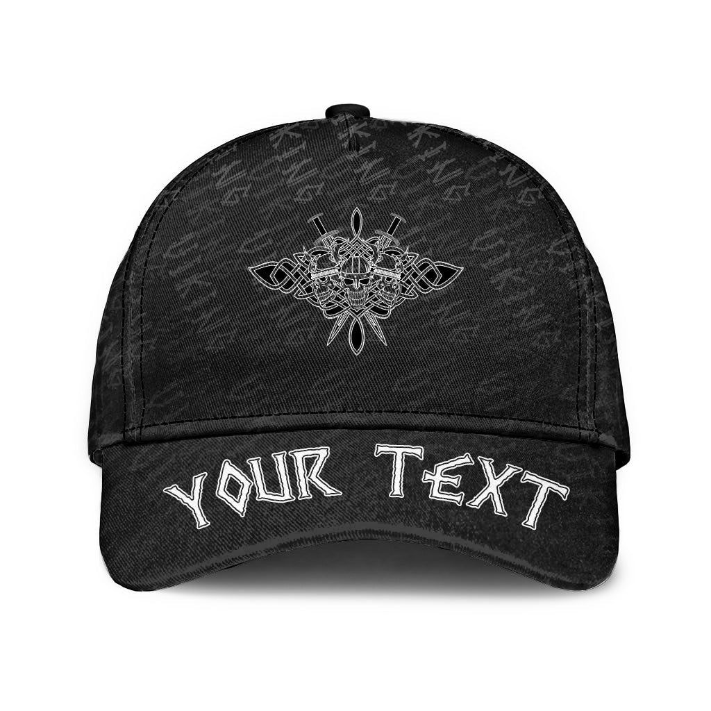 Viking Classic Cap (Custom) The Image Skull In An Ancient Helmet Of and Celtic Patterns Classic Cap RLT12 Trucker Hats Custom Hats Gifts For Men & Women