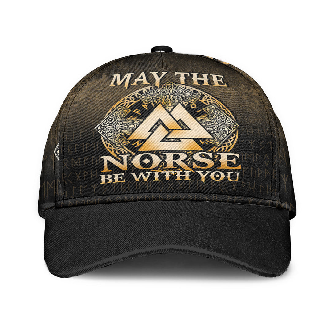 Viking Classic Cap May The Norse Be With You Viking Gold Version Classic Cap RLT12 Trucker Hats Custom Hats Gifts For Men & Women