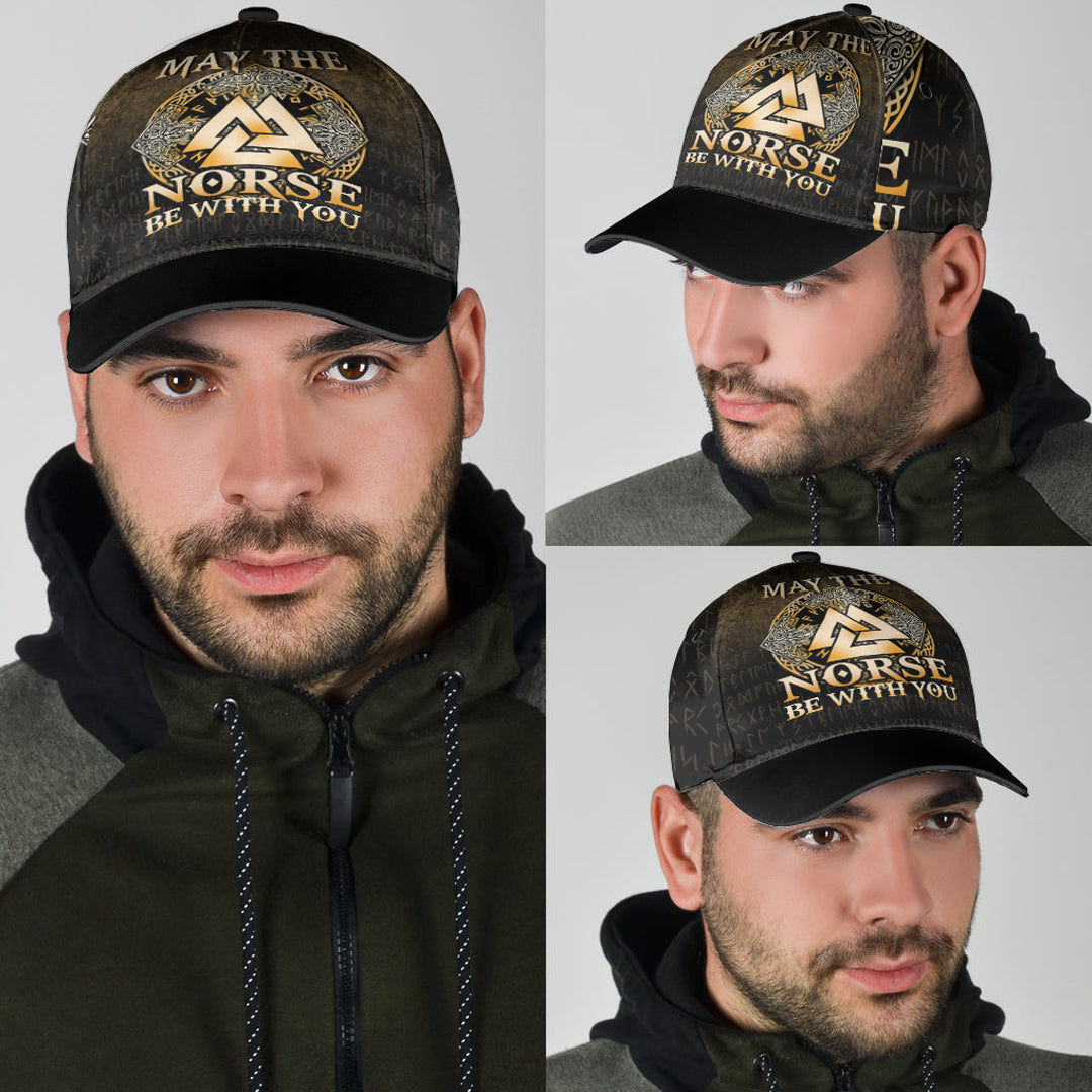 Viking Classic Cap May The Norse Be With You Viking Gold Version Classic Cap RLT12 Trucker Hats Custom Hats Gifts For Men & Women