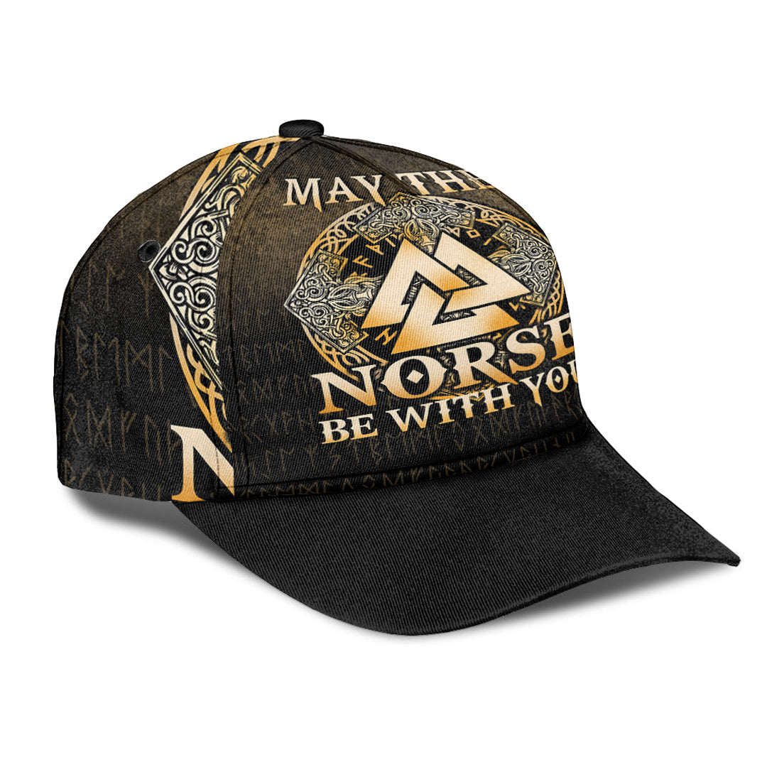 Viking Classic Cap May The Norse Be With You Viking Gold Version Classic Cap RLT12 Trucker Hats Custom Hats Gifts For Men & Women