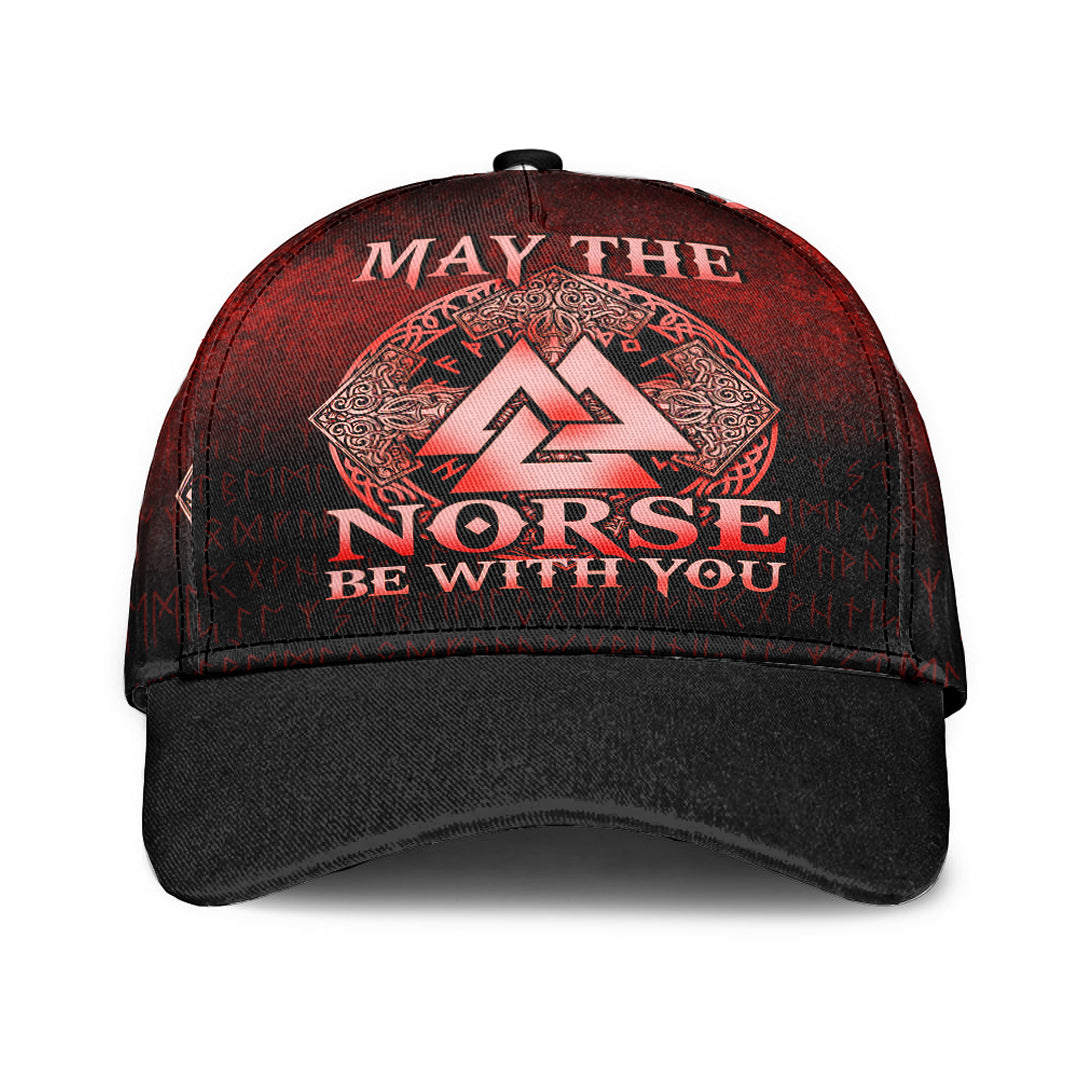 Viking Classic Cap May The Norse Be With You Viking Red Version Classic Cap RLT12 Trucker Hats Custom Hats Gifts For Men & Women