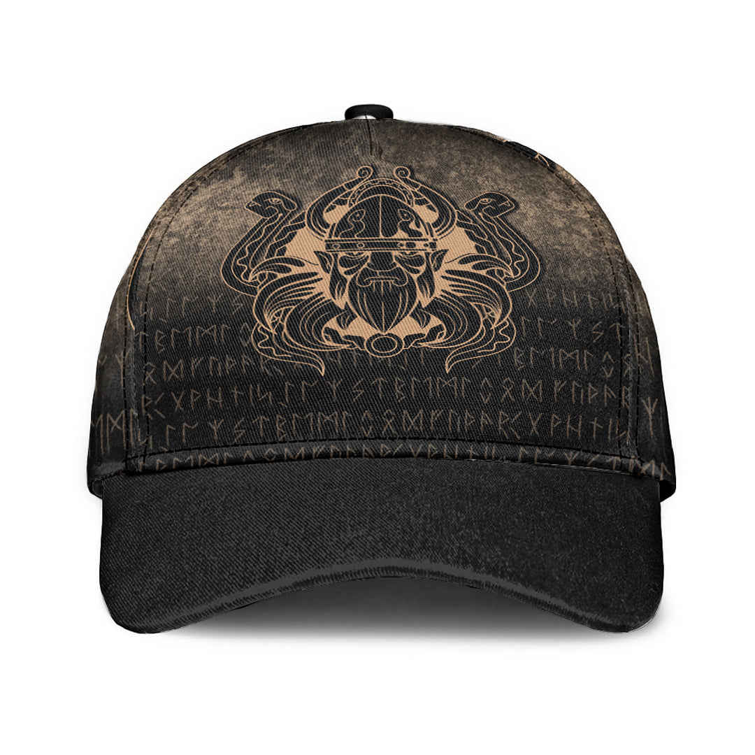 Viking Classic Cap Nordic Warrior Valhalla Norse Gold Version Classic Cap RLT12 Trucker Hats Custom Hats Gifts For Men & Women