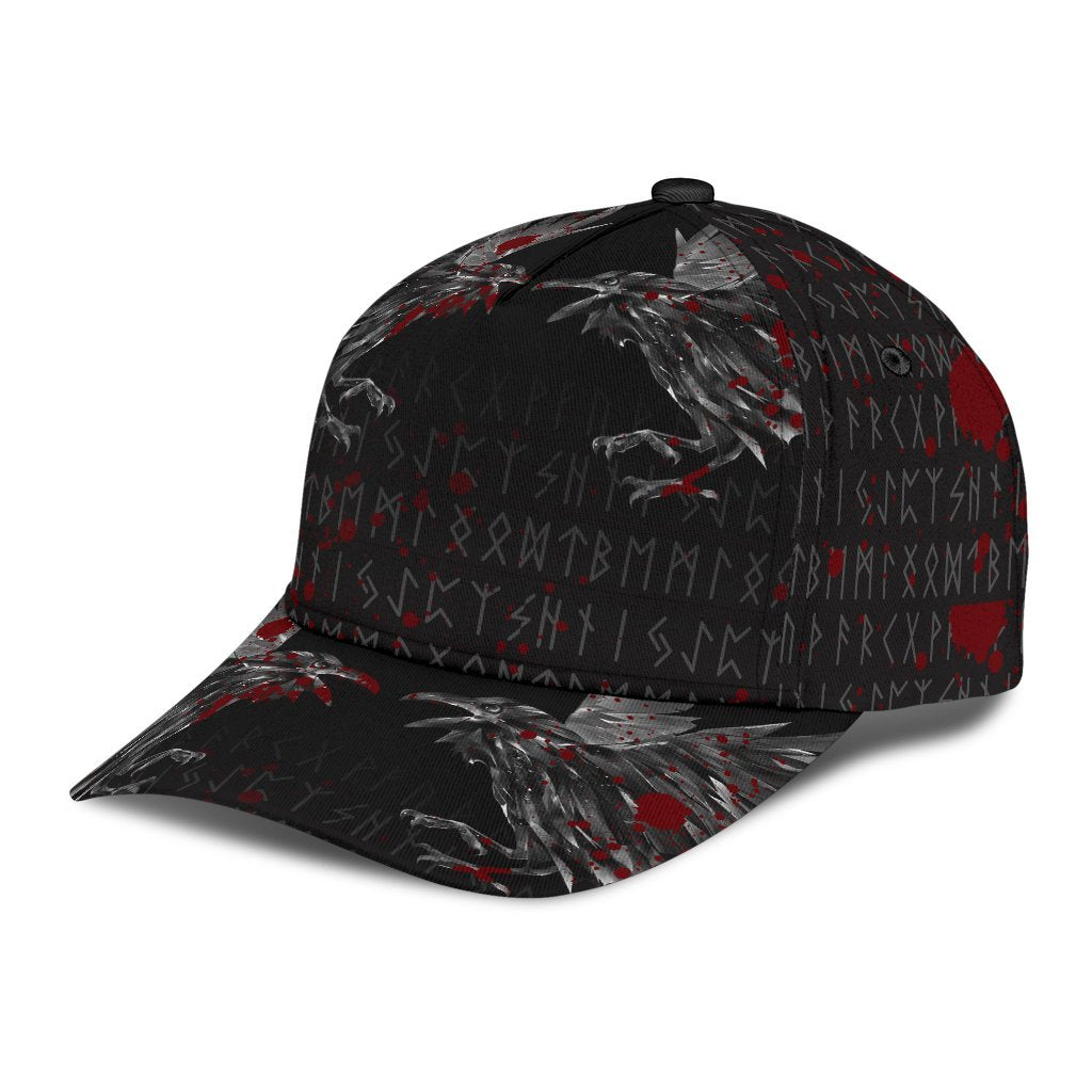 Viking Classic Cap Odin Huginn and Muninn Rune Blood RLT12 Trucker Hats Custom Hats Gifts For Men & Women