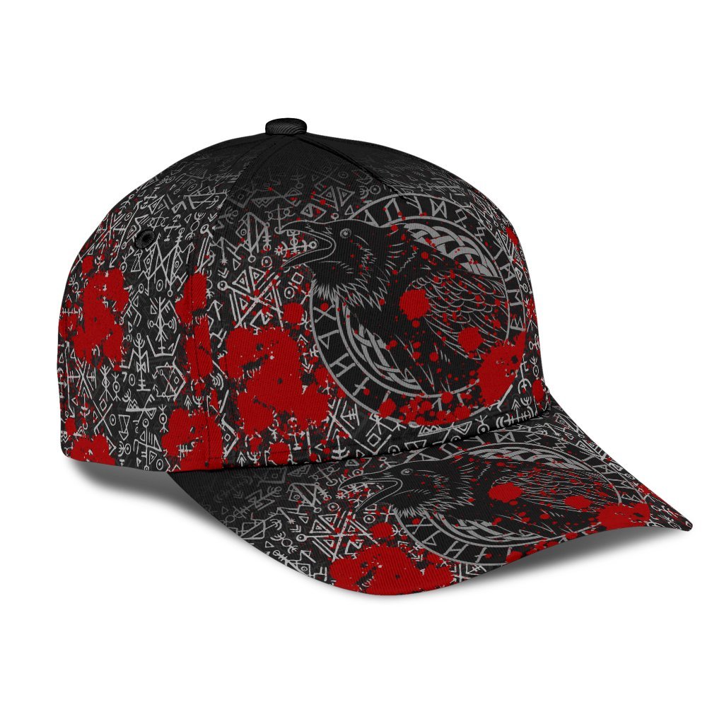 Viking Classic Cap Odin Raven Rune Futhark Blood RLT12 Trucker Hats Custom Hats Gifts For Men & Women