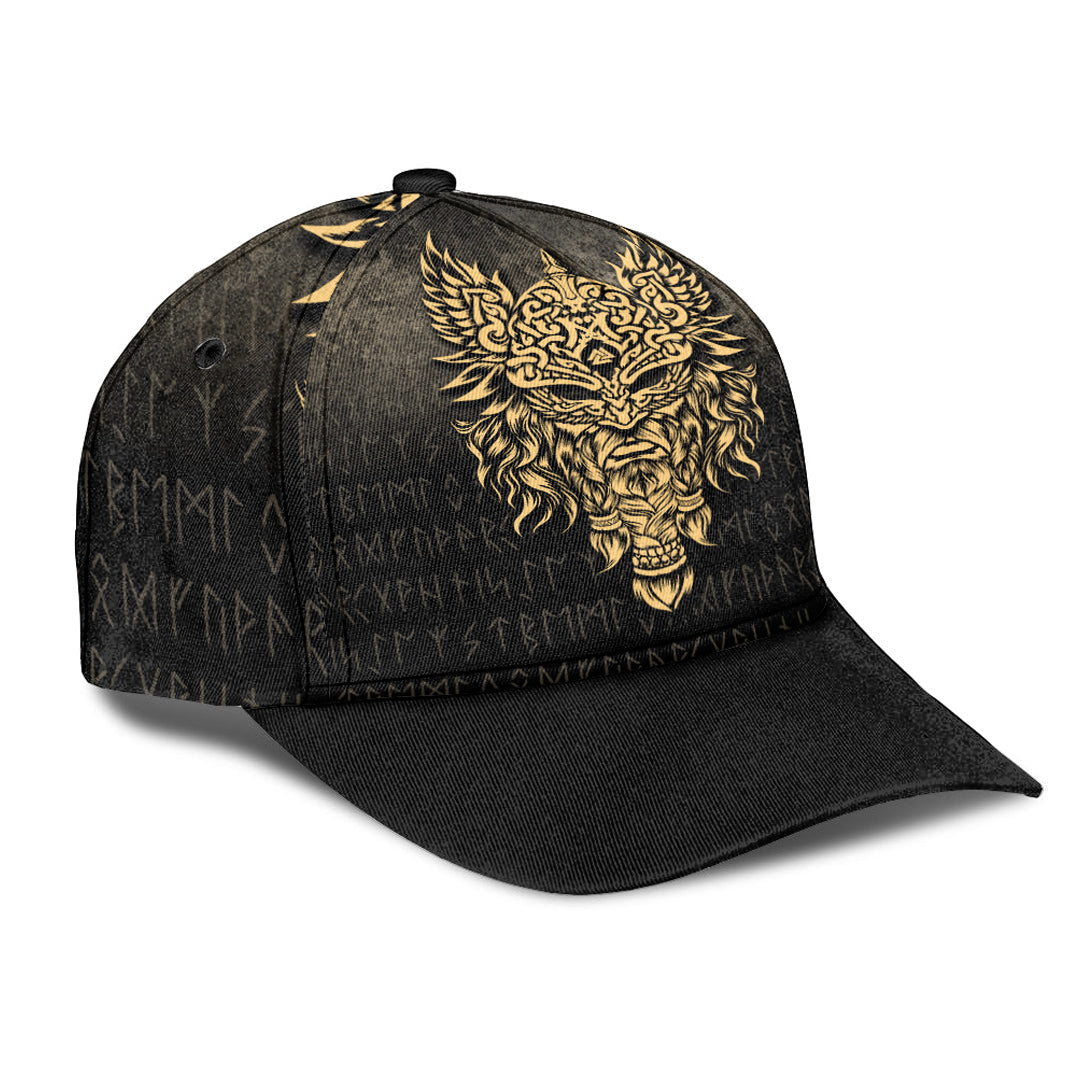 Viking Classic Cap Odin The Allfather Asgard God and Chief Of Aesir Gold Version Classic Cap RLT12 Trucker Hats Custom Hats Gifts For Men & Women