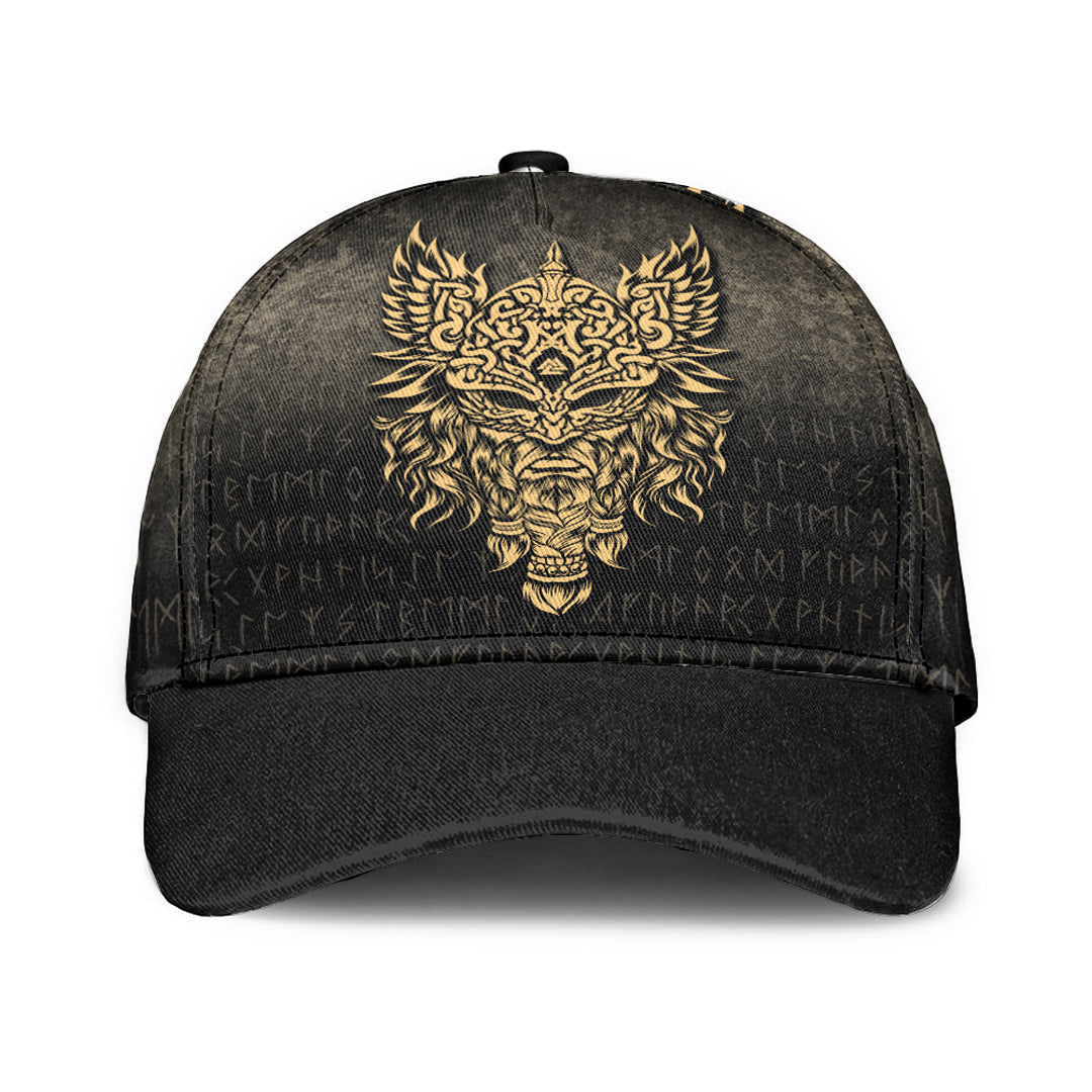 Viking Classic Cap Odin The Allfather Asgard God and Chief Of Aesir Gold Version Classic Cap RLT12 Trucker Hats Custom Hats Gifts For Men & Women