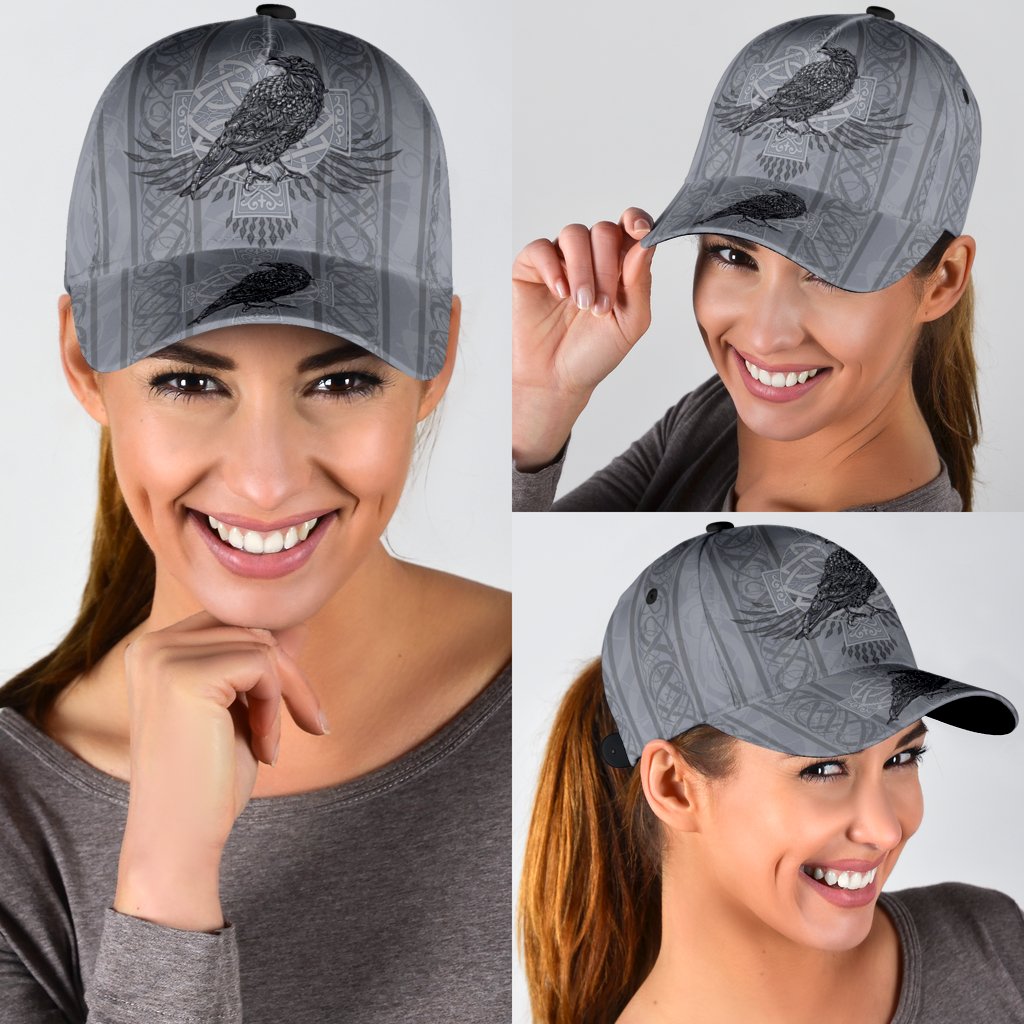 Viking Classic Cap Odin's Celtic Raven Scandinavian Tattoo RLT12 Trucker Hats Custom Hats Gifts For Men & Women