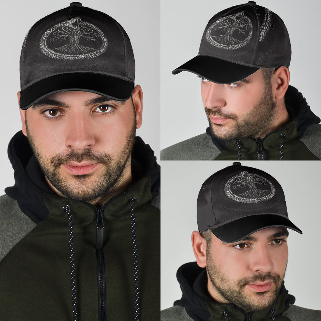 Viking Classic Cap Ouroboros with Tree Of Life Classic Cap RLT12 Trucker Hats Custom Hats Gifts For Men & Women