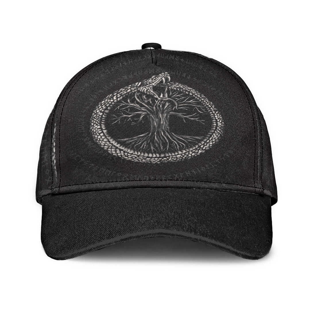 Viking Classic Cap Ouroboros with Tree Of Life Classic Cap RLT12 Trucker Hats Custom Hats Gifts For Men & Women