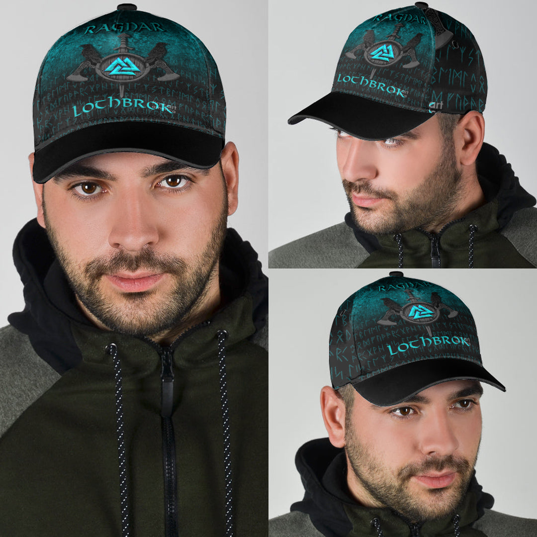 Viking Classic Cap Ragnar Lothbrok Ragnar Lodbrok Viking Warrior Cyan Version Classic Cap RLT12 Trucker Hats Custom Hats Gifts For Men & Women