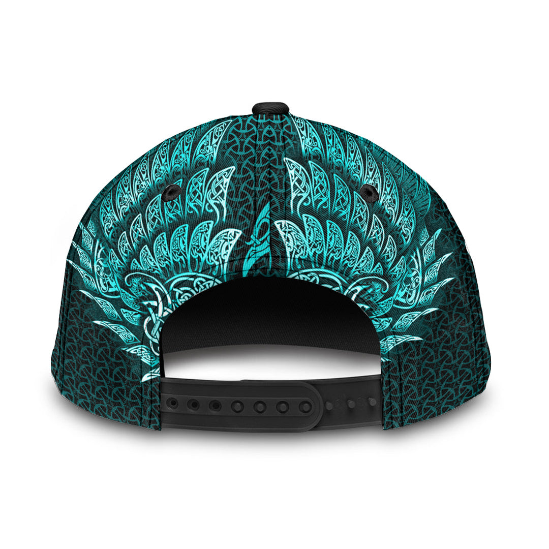 Viking Classic Cap Ragnarok Huginn Muninn Cyan Version Classic Cap RLT12 Trucker Hats Custom Hats Gifts For Men & Women