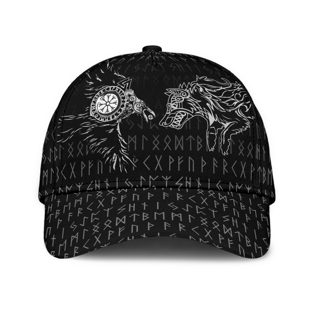 Viking Classic Cap Raven and Wolf Special Tattoo RLT12 Trucker Hats Custom Hats Gifts For Men & Women