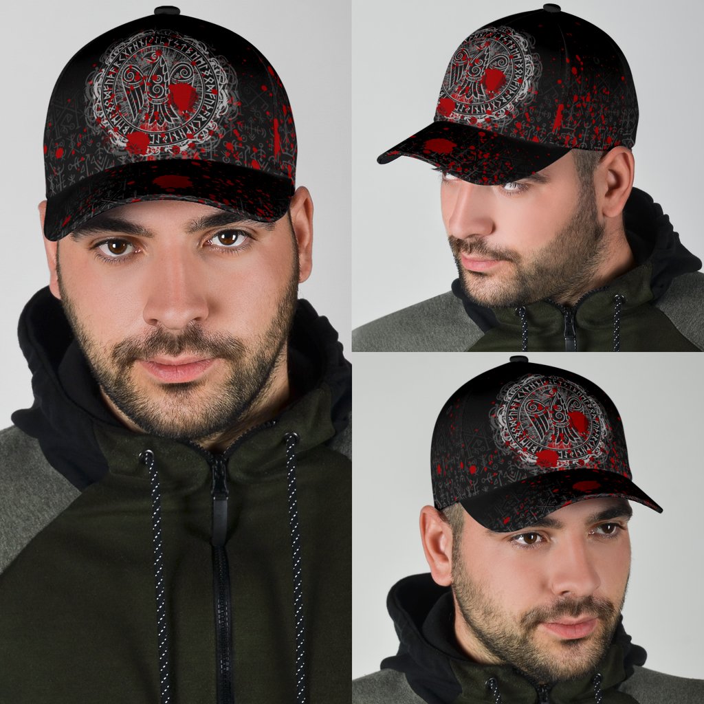 Viking Classic Cap Raven Celtic Tattoo Blood RLT12 Trucker Hats Custom Hats Gifts For Men & Women