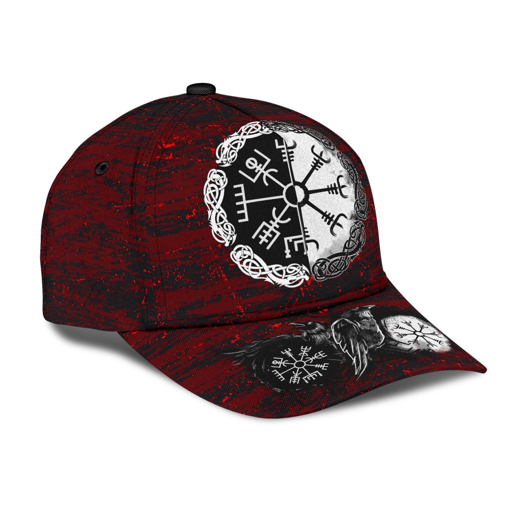 Viking Classic Cap Raven Of Odin and Symbol Viking On Blood Background RLT12 Trucker Hats Custom Hats Gifts For Men & Women