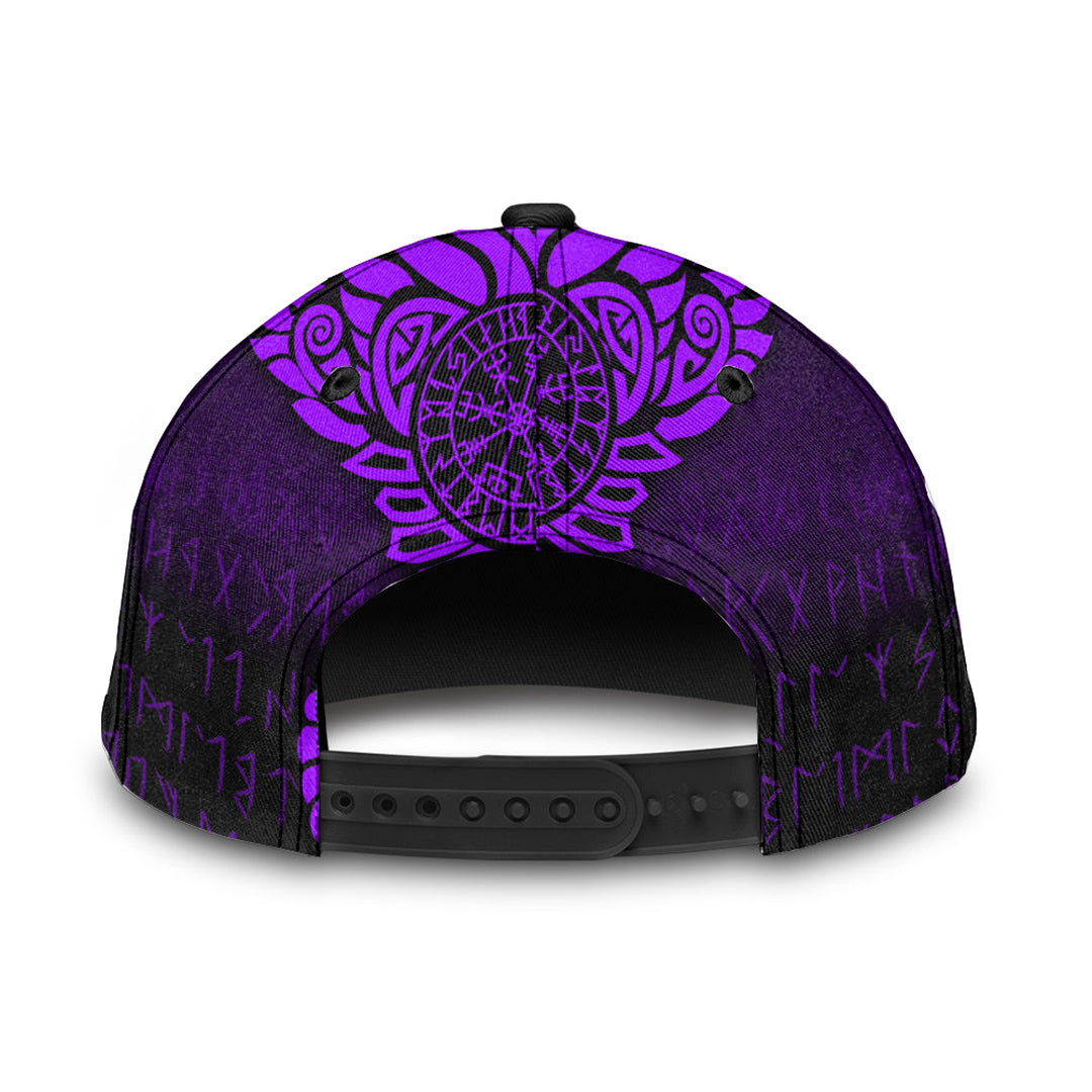 Viking Classic Cap Raven Vegvisir Tattoo Purple Version Classic Cap RLT12 Trucker Hats Custom Hats Gifts For Men & Women