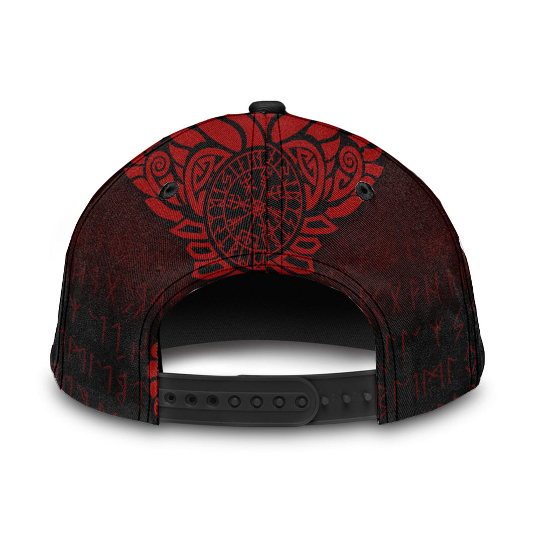 Viking Classic Cap Raven Vegvisir Tattoo Red Version Classic Cap RLT12 Trucker Hats Custom Hats Gifts For Men & Women