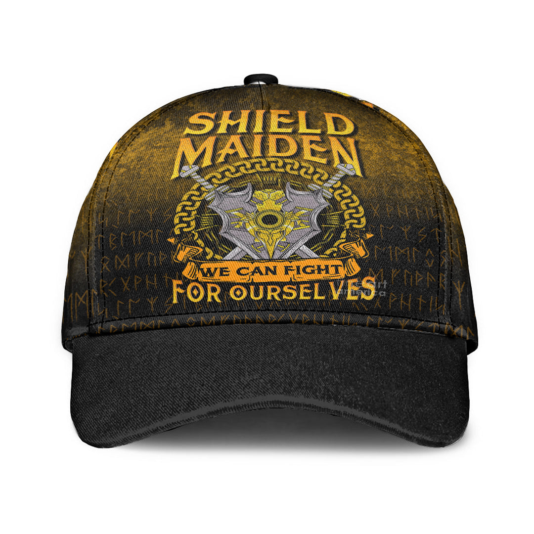 Viking Classic Cap Shield Maiden We Can Fight For Ourselves Classic Cap RLT12 Trucker Hats Custom Hats Gifts For Men & Women