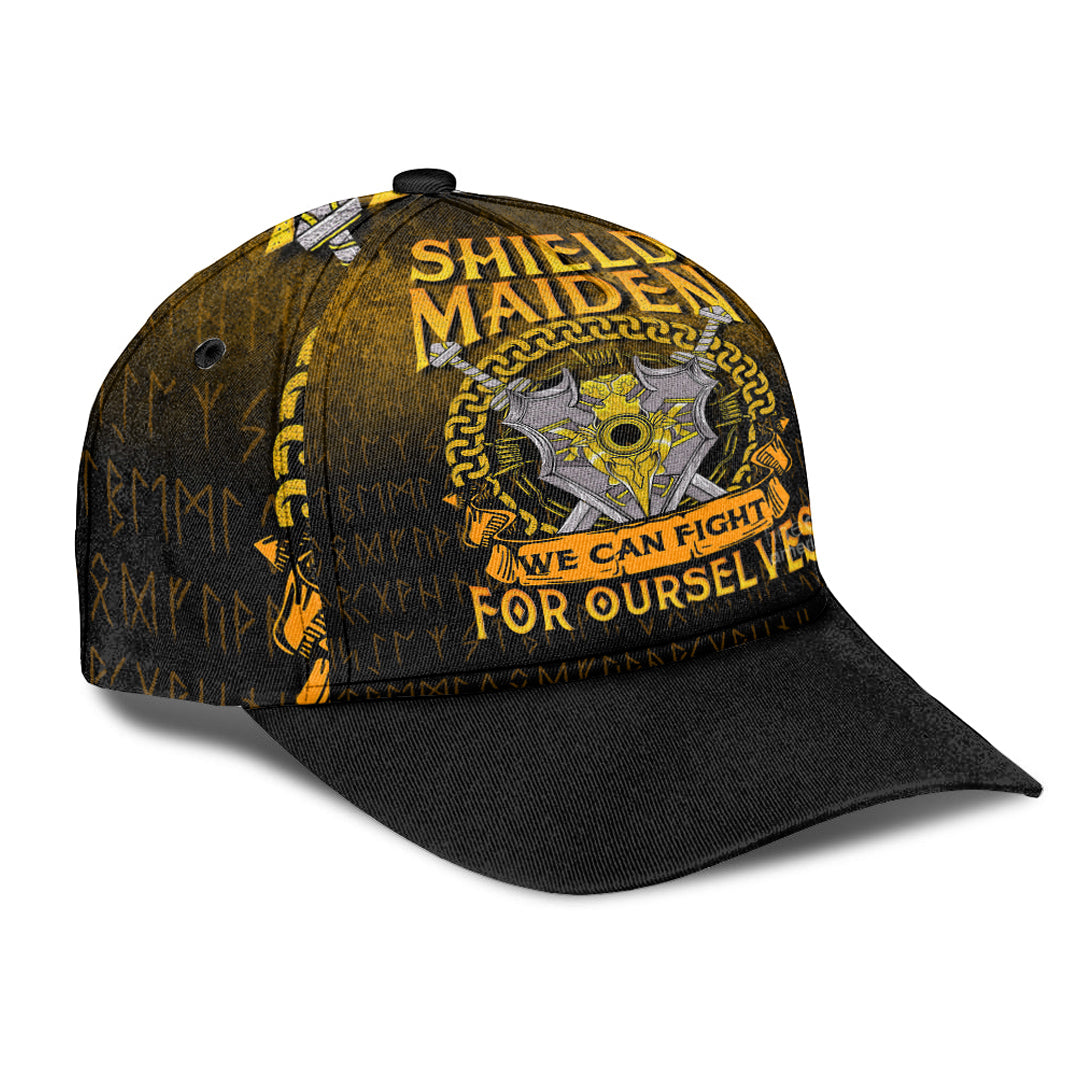 Viking Classic Cap Shield Maiden We Can Fight For Ourselves Classic Cap RLT12 Trucker Hats Custom Hats Gifts For Men & Women