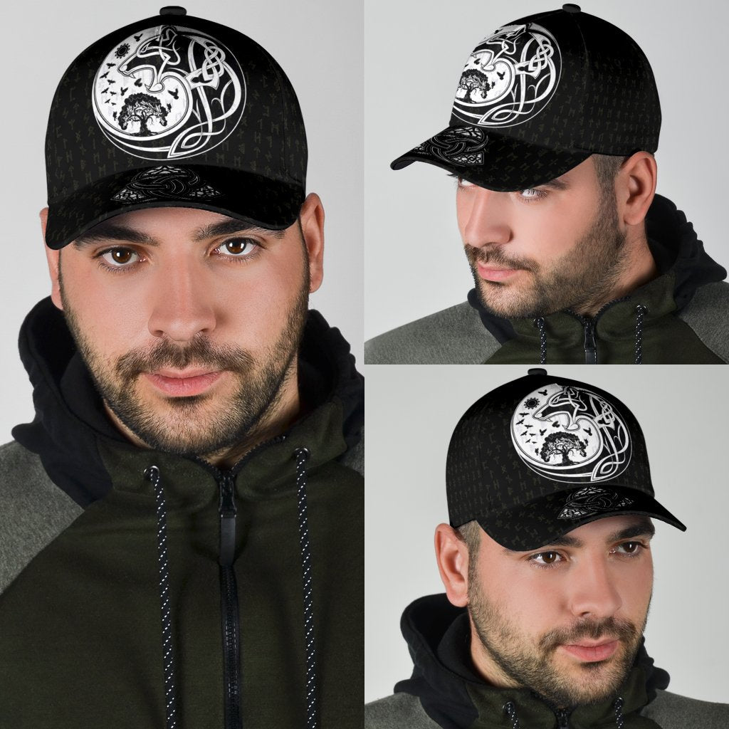 Viking Classic Cap, Skoll and Hati Rune Tattoo RLT12 Trucker Hats Custom Hats Gifts For Men & Women