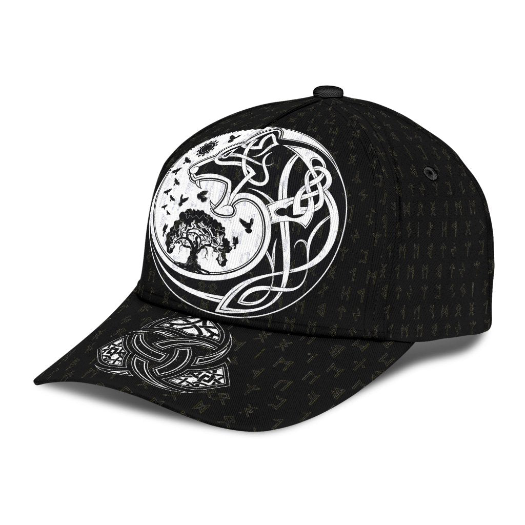 Viking Classic Cap, Skoll and Hati Rune Tattoo RLT12 Trucker Hats Custom Hats Gifts For Men & Women