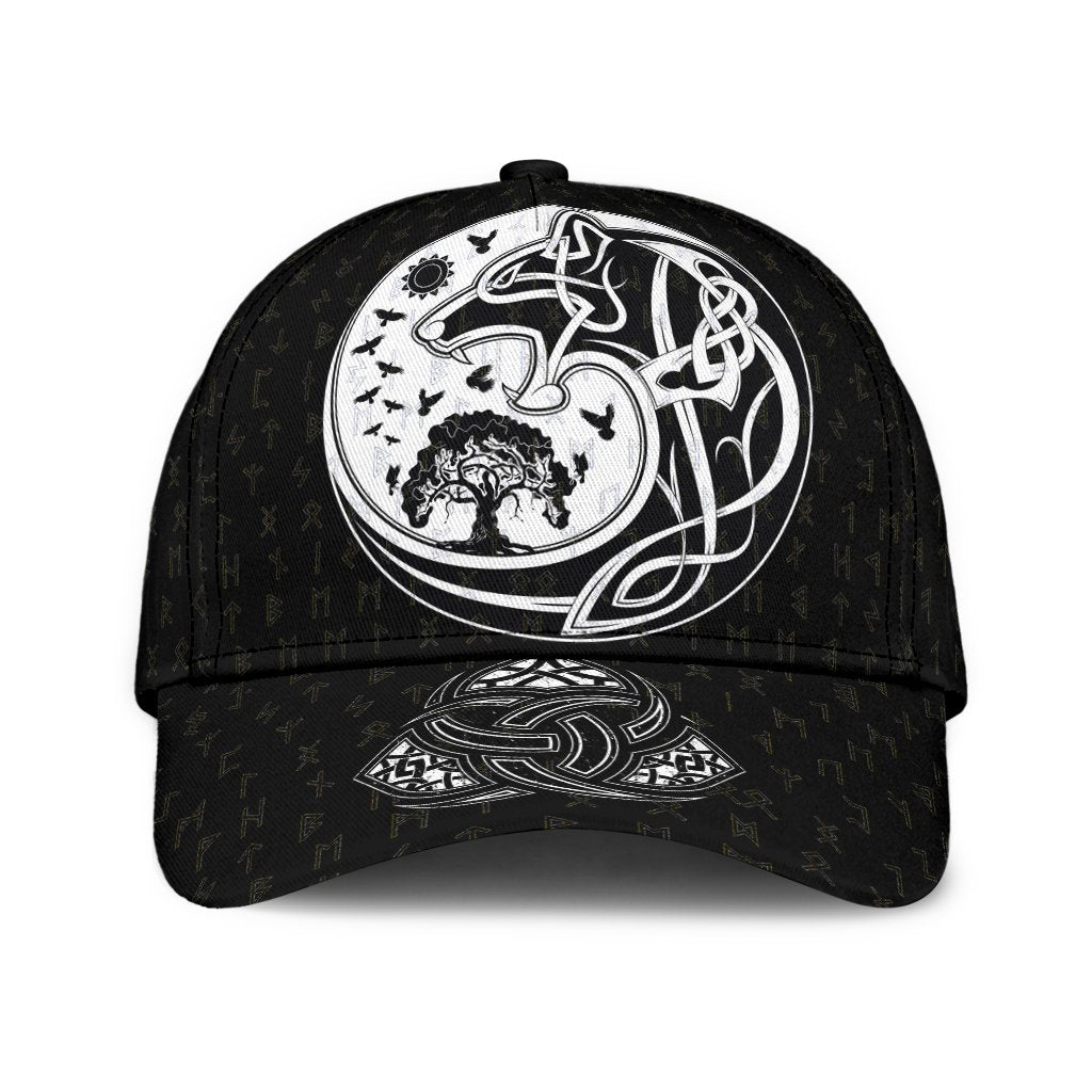Viking Classic Cap, Skoll and Hati Rune Tattoo RLT12 Trucker Hats Custom Hats Gifts For Men & Women