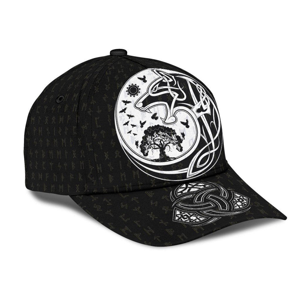Viking Classic Cap, Skoll and Hati Rune Tattoo RLT12 Trucker Hats Custom Hats Gifts For Men & Women