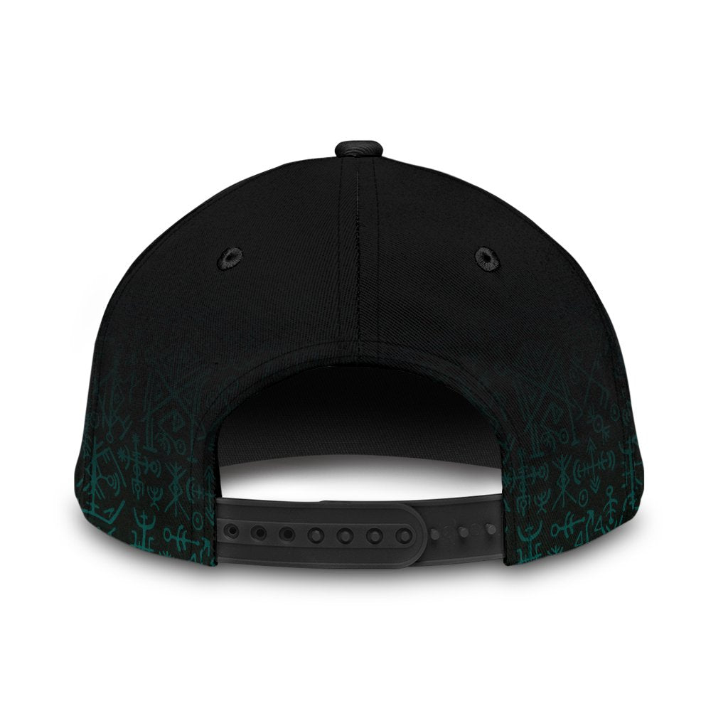 Viking Classic Cap Three Raven and Valknut Cyan RLT12 Trucker Hats Custom Hats Gifts For Men & Women