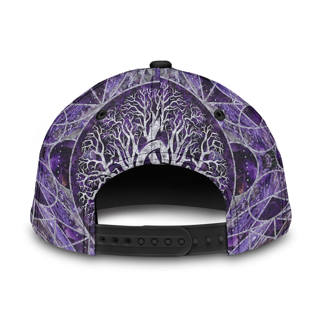 Viking Classic Cap Tree Of Life with Triquetra Amethyst and Silver Classic Cap RLT12 Trucker Hats Custom Hats Gifts For Men & Women