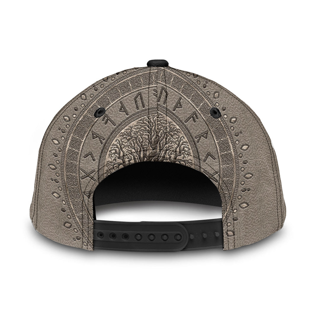 Viking Classic Cap Tree Of Life with Triquetra Beige Classic Cap RLT12 Trucker Hats Custom Hats Gifts For Men & Women
