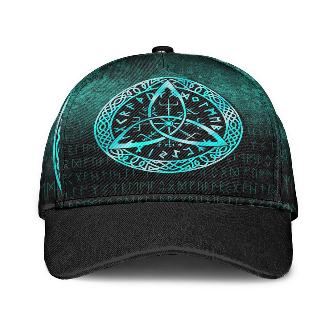 Viking Classic Cap Vegvisir Nordic Viking Rune Cyan Version Classic Cap RLT12 Trucker Hats Custom Hats Gifts For Men & Women