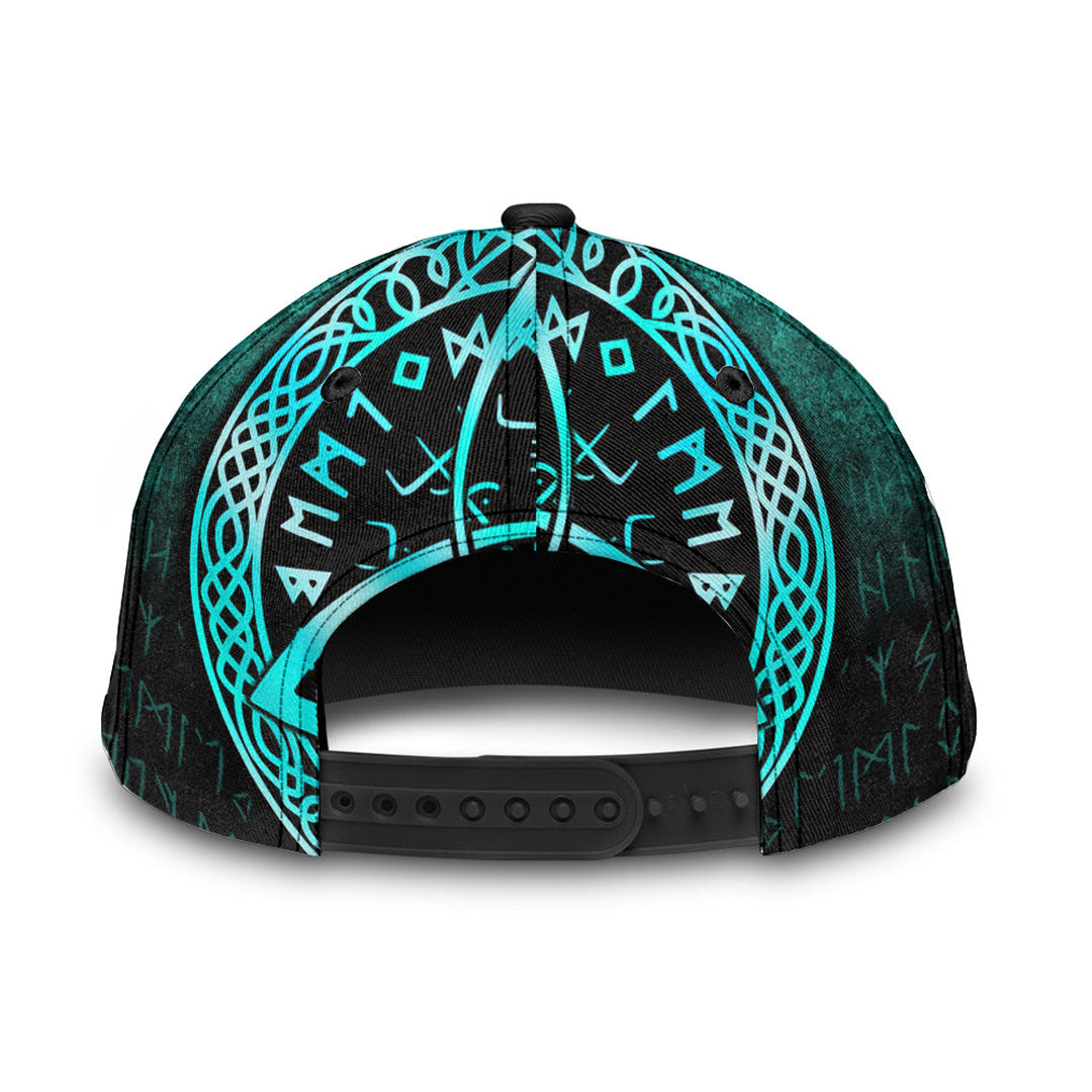 Viking Classic Cap Vegvisir Nordic Viking Rune Cyan Version Classic Cap RLT12 Trucker Hats Custom Hats Gifts For Men & Women