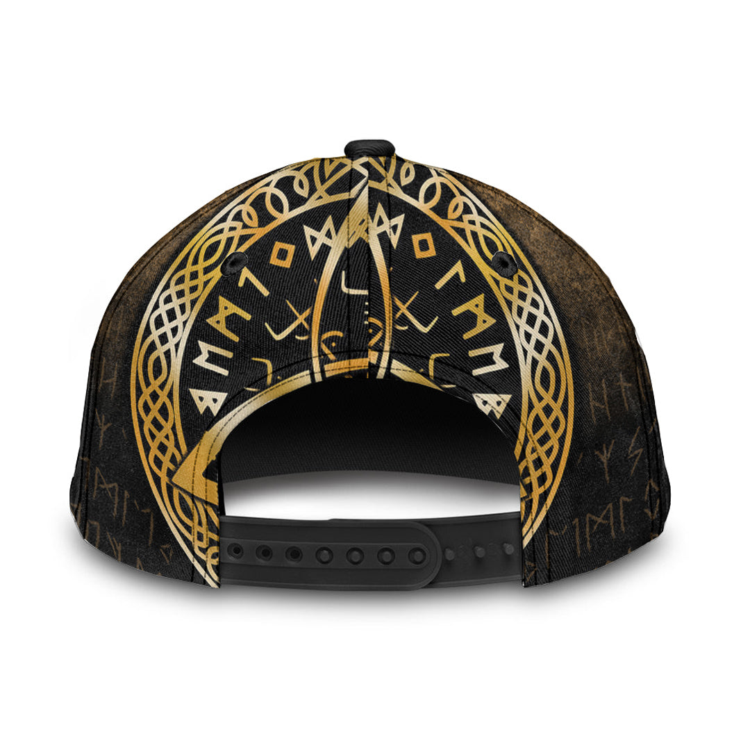 Viking Classic Cap Vegvisir Nordic Viking Rune Gold Version Classic Cap RLT12 Trucker Hats Custom Hats Gifts For Men & Women