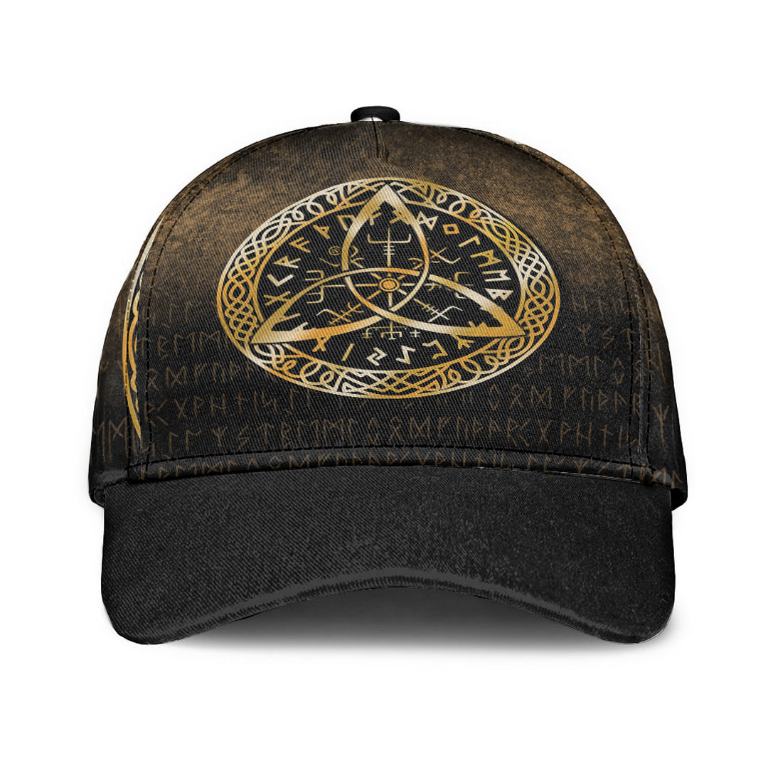 Viking Classic Cap Vegvisir Nordic Viking Rune Gold Version Classic Cap RLT12 Trucker Hats Custom Hats Gifts For Men & Women