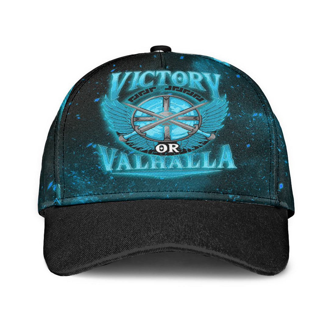 Viking Classic Cap Victory Or Valhalla Cyan Style Classic Cap RLT12 Trucker Hats Custom Hats Gifts For Men & Women