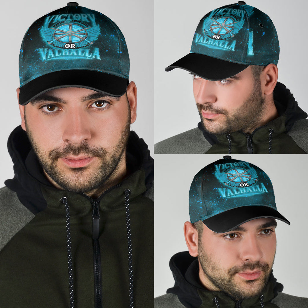 Viking Classic Cap Victory Or Valhalla Cyan Style Classic Cap RLT12 Trucker Hats Custom Hats Gifts For Men & Women