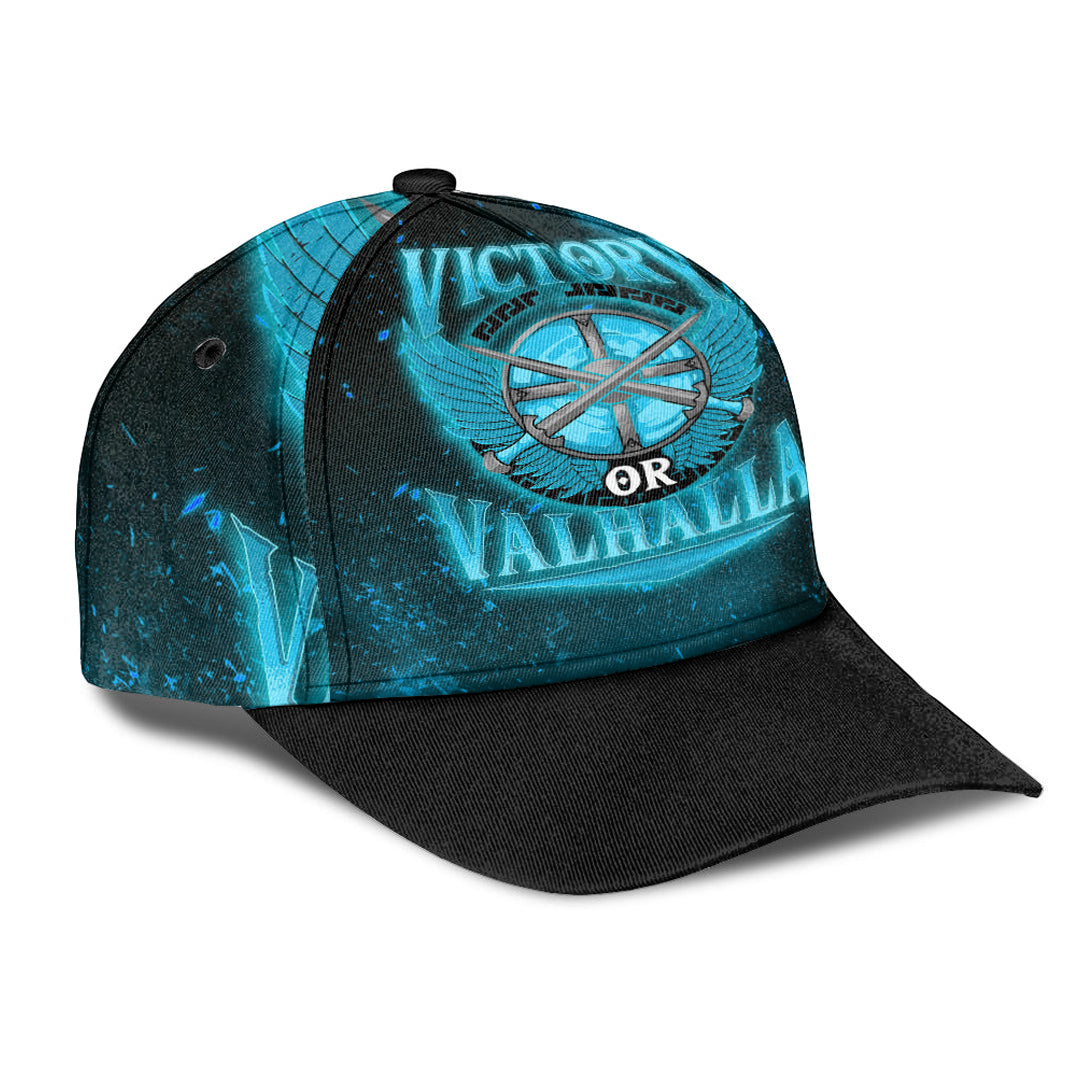 Viking Classic Cap Victory Or Valhalla Cyan Style Classic Cap RLT12 Trucker Hats Custom Hats Gifts For Men & Women