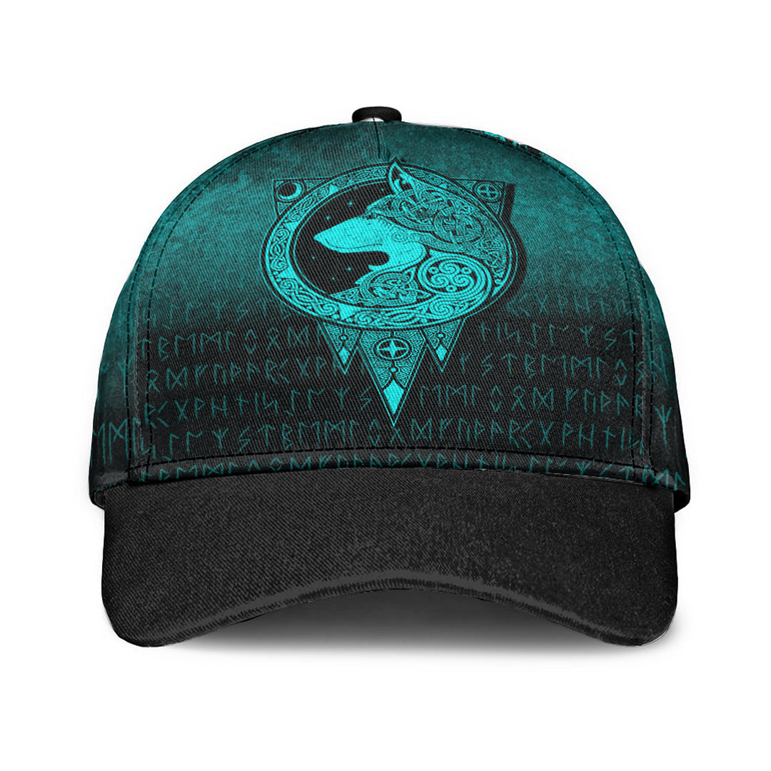 Viking Classic Cap Viking Norse Wolf Cyan Version Classic Cap RLT12 Trucker Hats Custom Hats Gifts For Men & Women