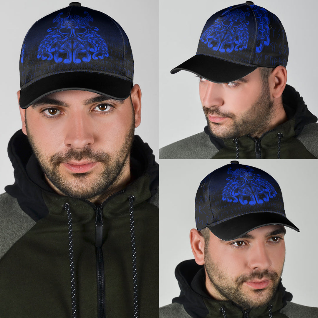 Viking Classic Cap Vikings Odin Valhalla Blue Version Classic Cap RLT12 Trucker Hats Custom Hats Gifts For Men & Women