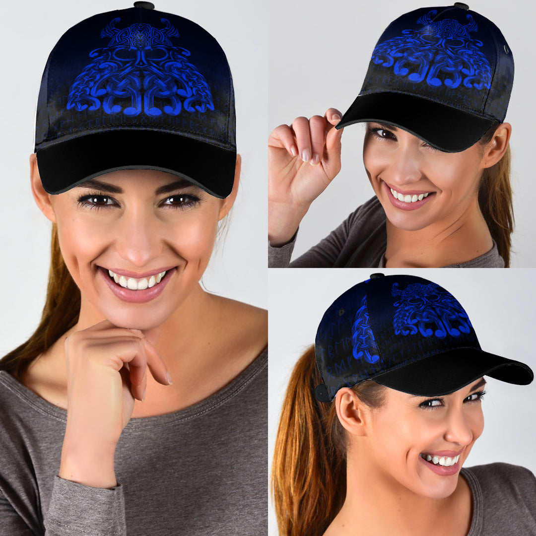 Viking Classic Cap Vikings Odin Valhalla Blue Version Classic Cap RLT12 Trucker Hats Custom Hats Gifts For Men & Women