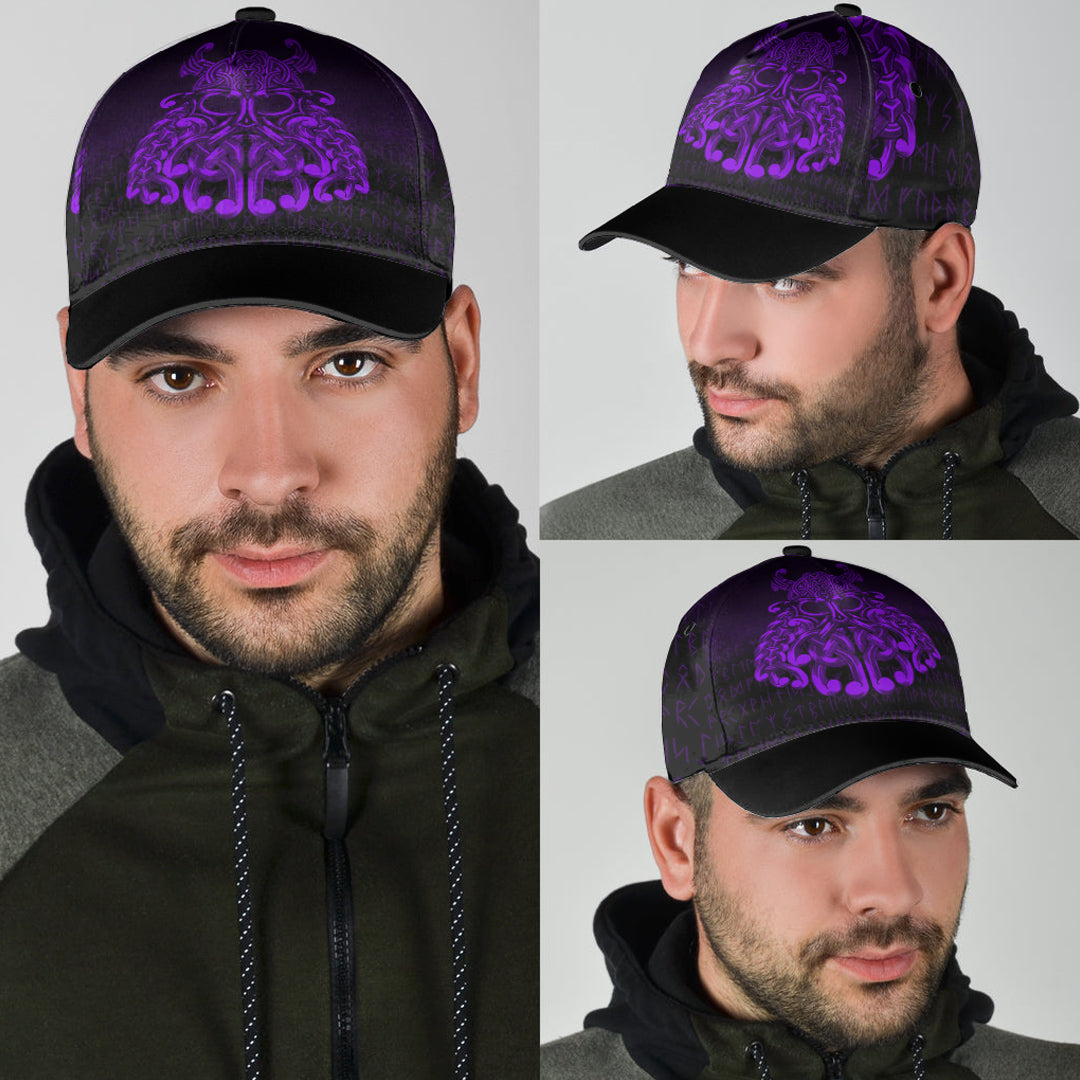 Viking Classic Cap Vikings Odin Valhalla Purple Version Classic Cap RLT12 Trucker Hats Custom Hats Gifts For Men & Women