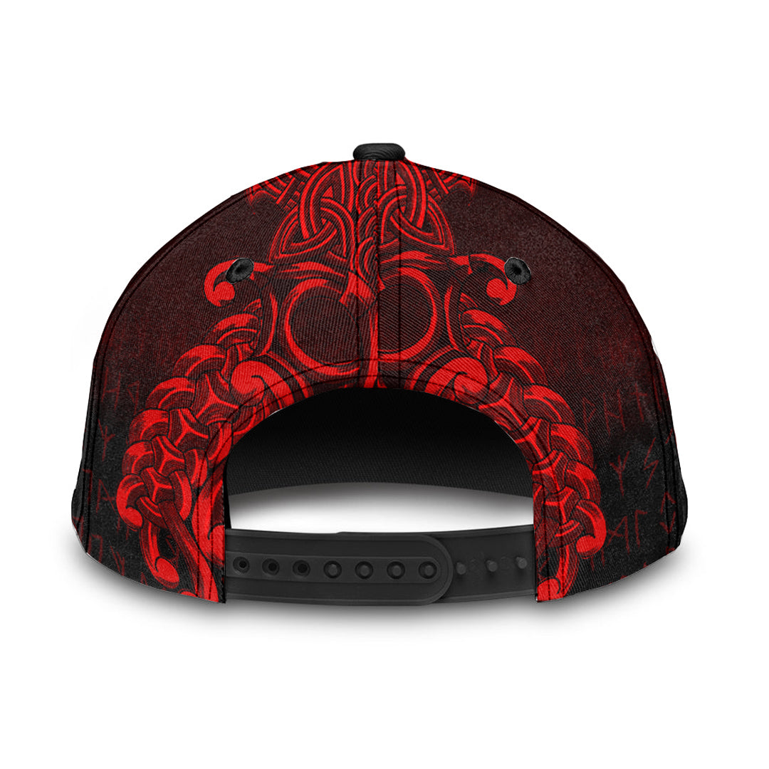 Viking Classic Cap Vikings Odin Valhalla Red Version Classic Cap RLT12 Trucker Hats Custom Hats Gifts For Men & Women