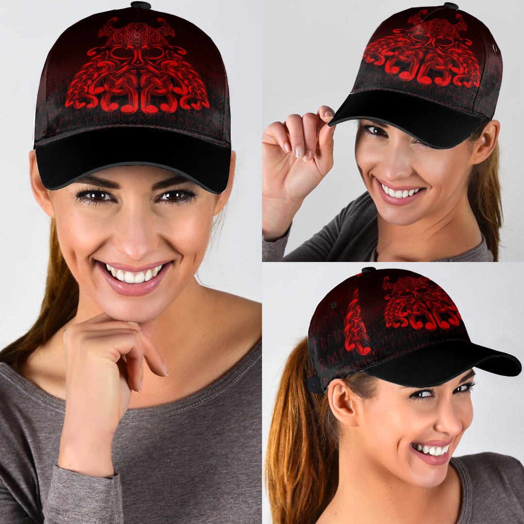 Viking Classic Cap Vikings Odin Valhalla Red Version Classic Cap RLT12 Trucker Hats Custom Hats Gifts For Men & Women