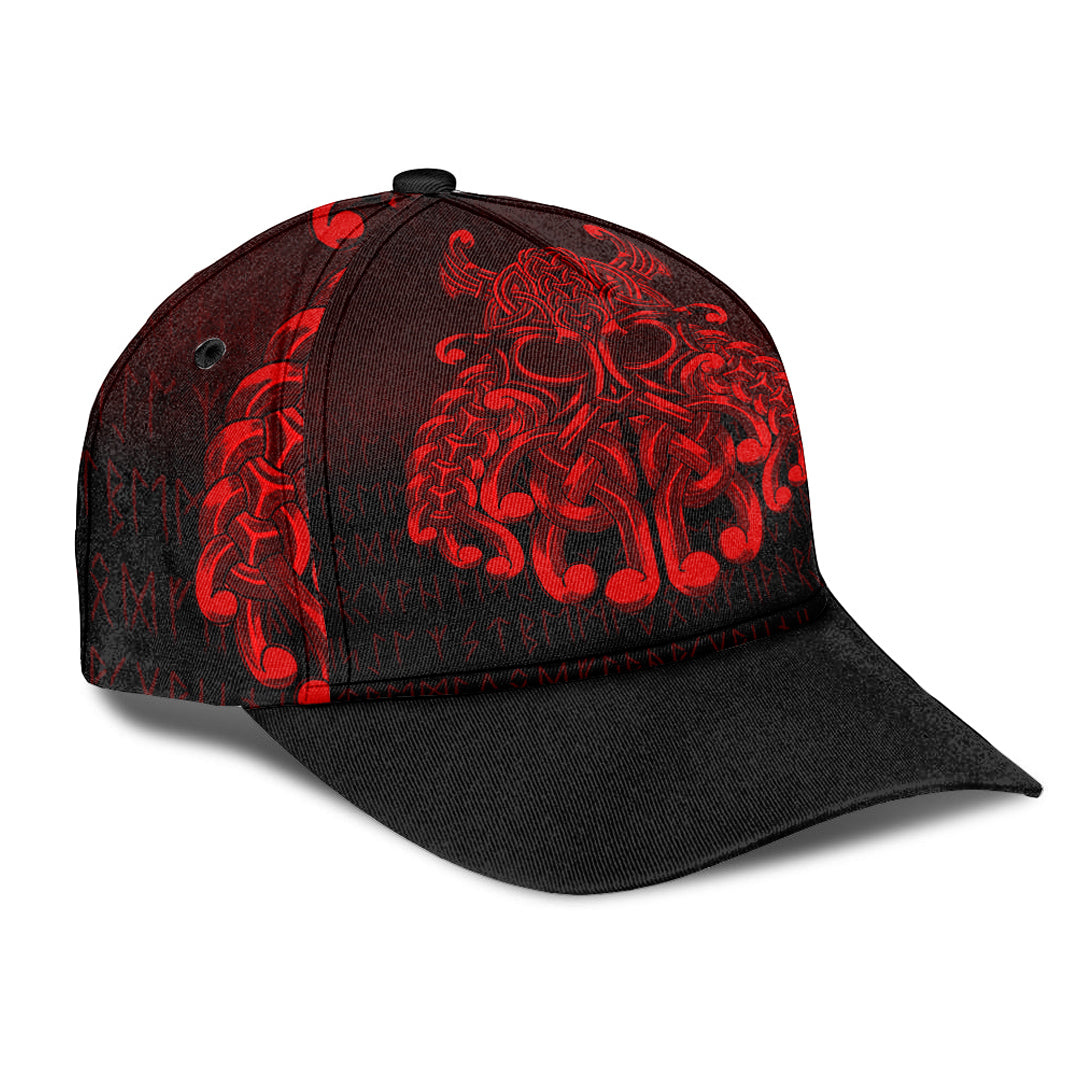 Viking Classic Cap Vikings Odin Valhalla Red Version Classic Cap RLT12 Trucker Hats Custom Hats Gifts For Men & Women