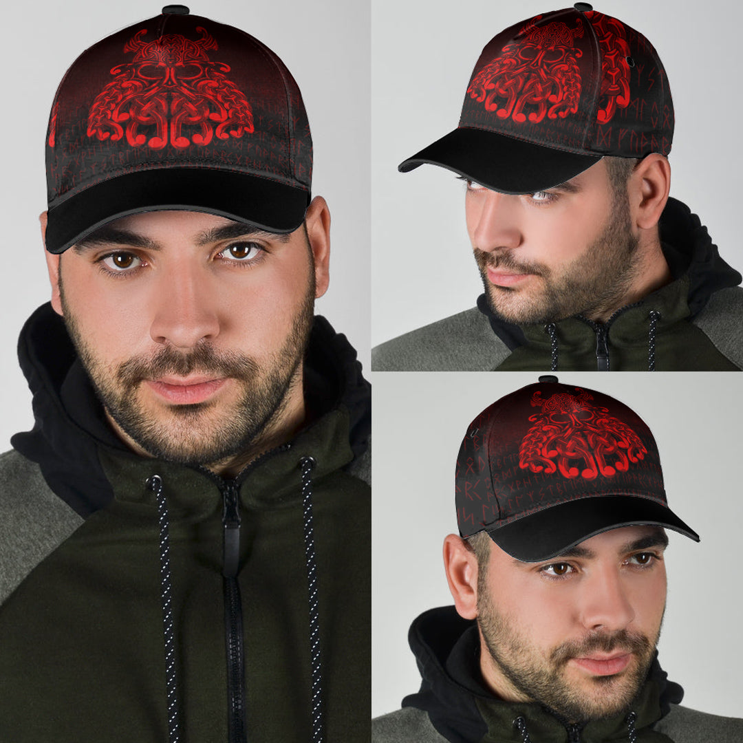 Viking Classic Cap Vikings Odin Valhalla Red Version Classic Cap RLT12 Trucker Hats Custom Hats Gifts For Men & Women