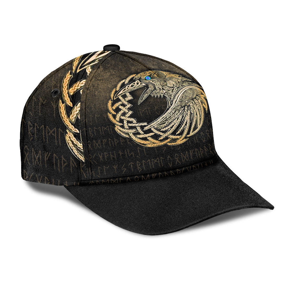 Viking Classic Cap Vikings Raven Gold Version Classic Cap RLT12 Trucker Hats Custom Hats Gifts For Men & Women